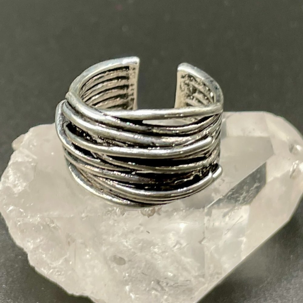 Twisted Distressed Wire Adjustable Wrapped Boho Ring #1150 - Picture 1 of 15